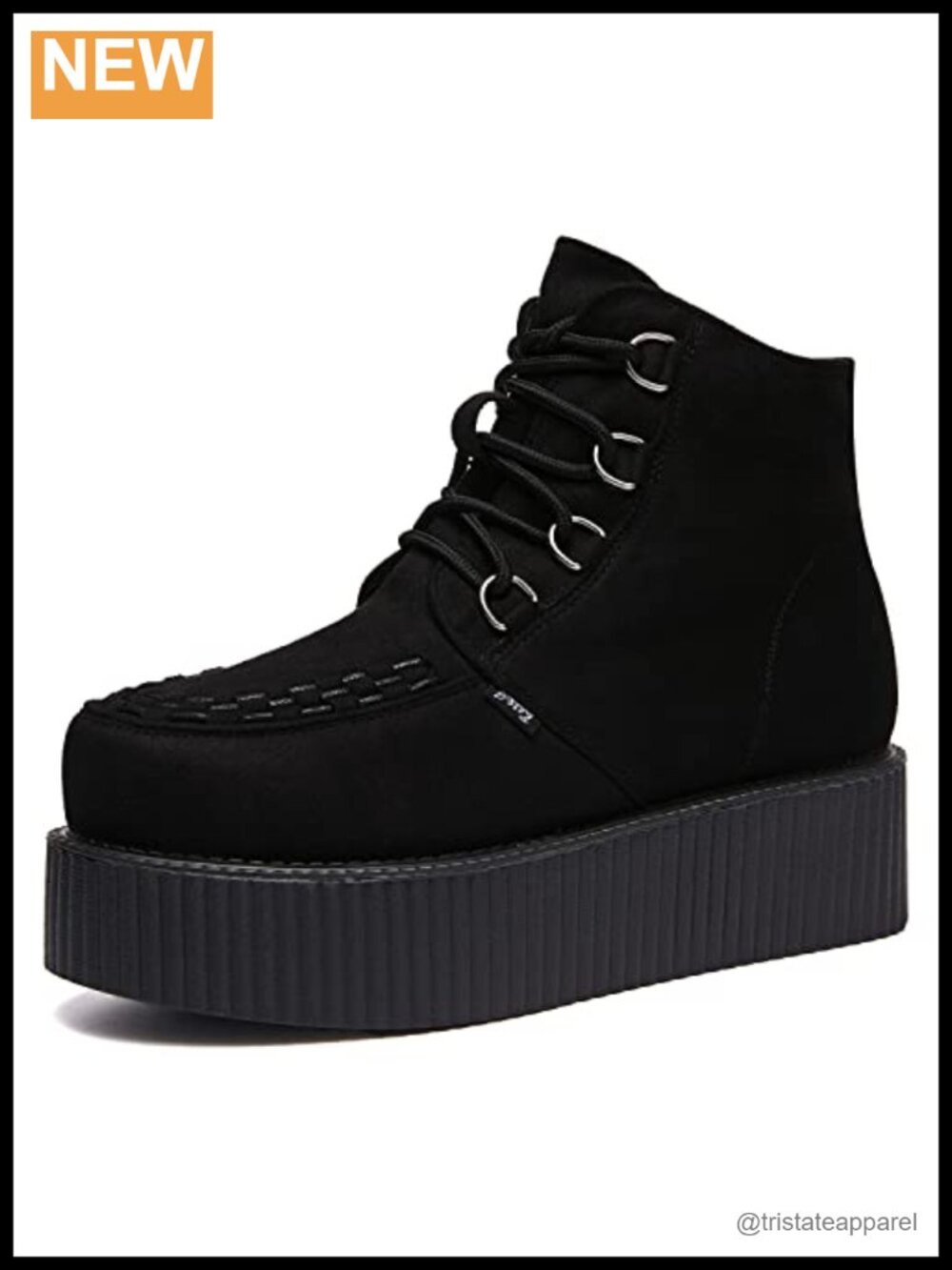 Suede Lace Up Platform Creepers Boots Women's High Top Ankle